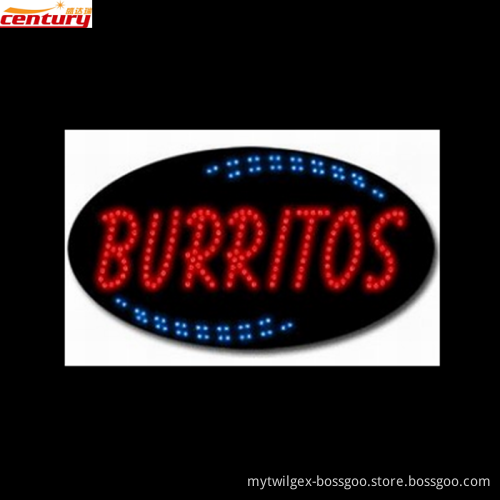 wholesale china factory price burritos animated led sign